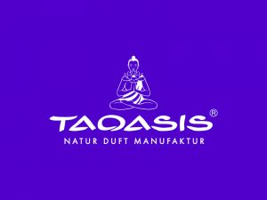 TAOASIS Logo 2019 Natur Duft Manufaktur weiss auf lila 800x600